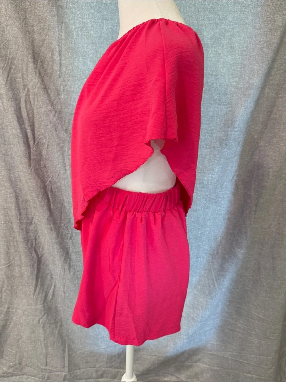 NWOT Women’s Summer 2 Piece Set Pink Tube Top & Shorts Size Small Resortwear Y2K